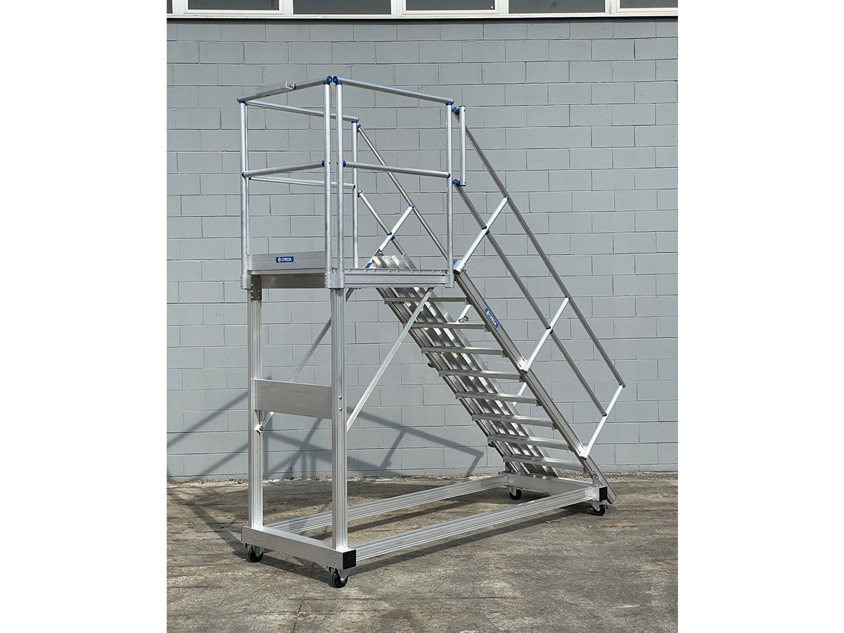 Aluminum warehouse ladders